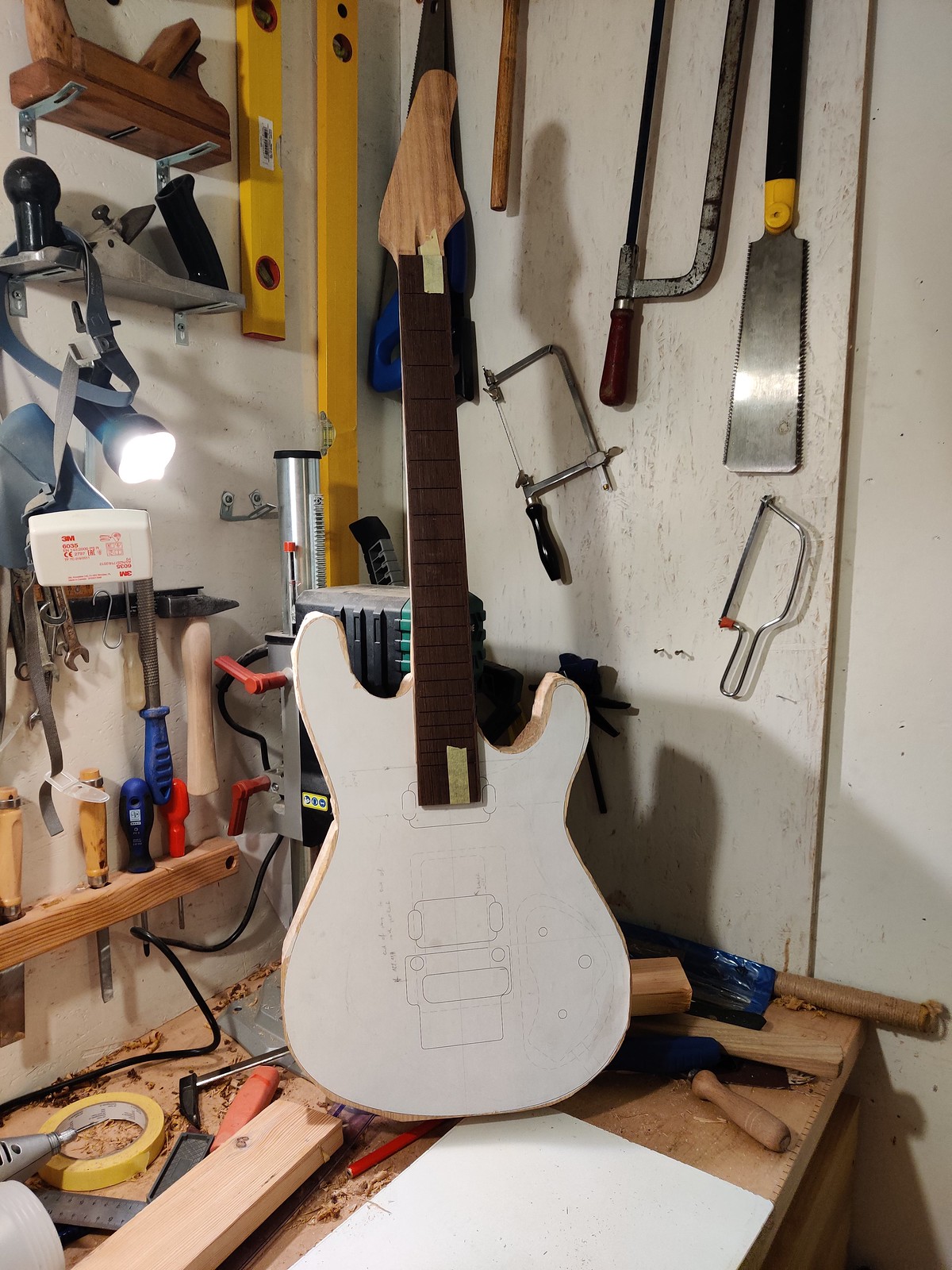 Entire guitar project assembled temporarily